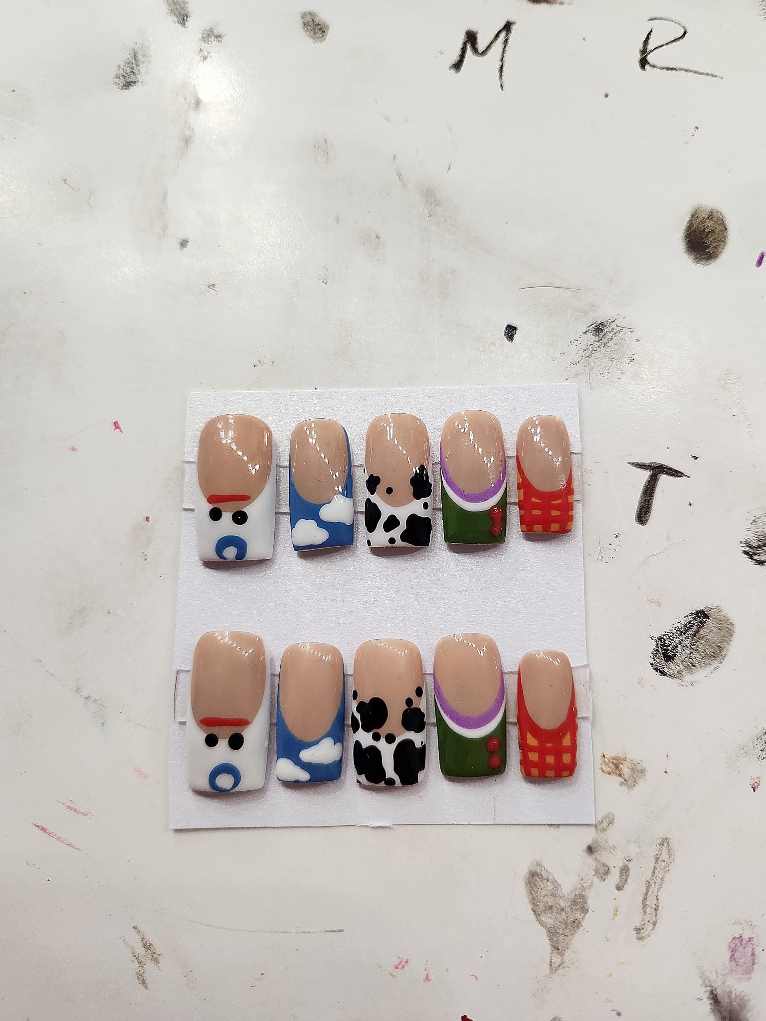 Hand Painted Press-On Nails Medium Square Toy Story