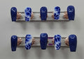 Hand Painted Press-On Nails Medium Blue Tie-Dye